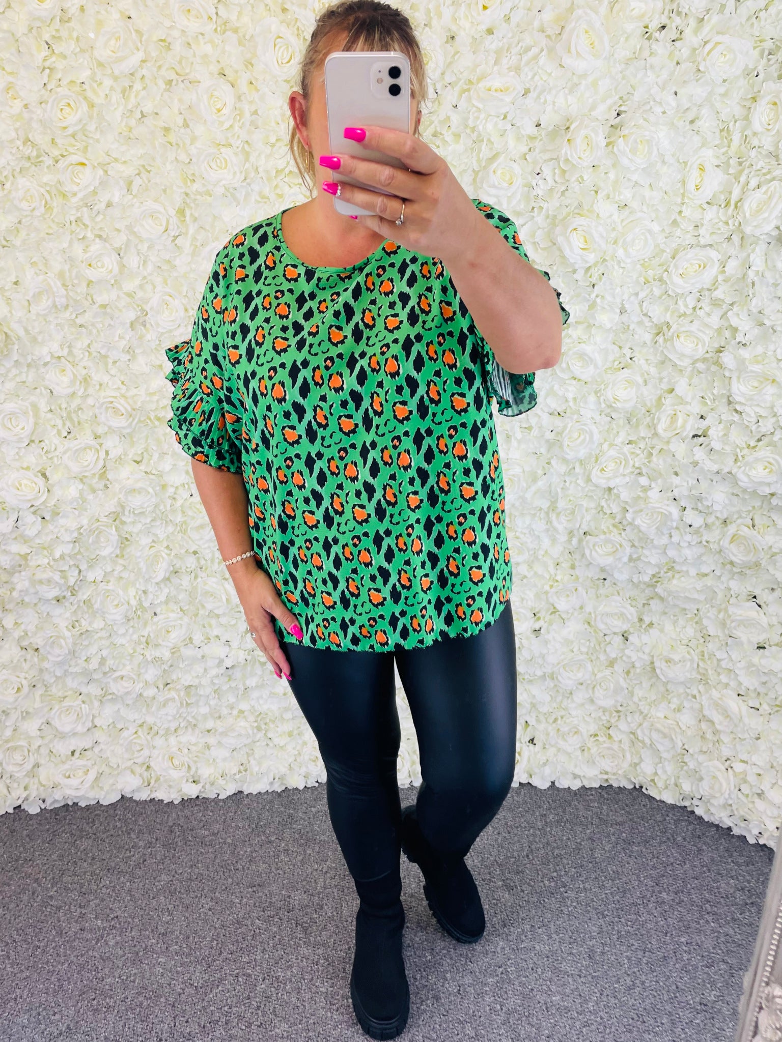 Abby — High Waist Wet Look Leggings — alternate view