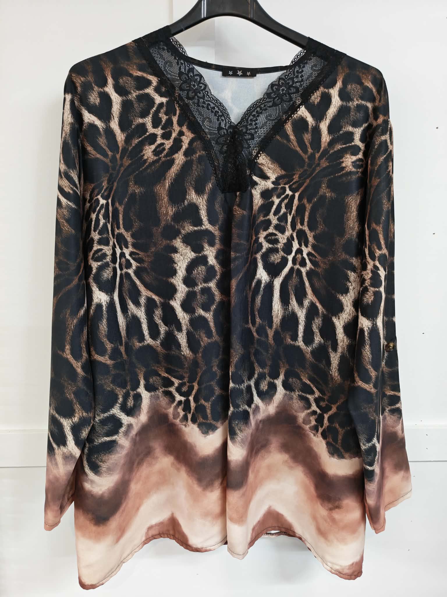 FINN — Leopard Print Lace Blouse — alternate view